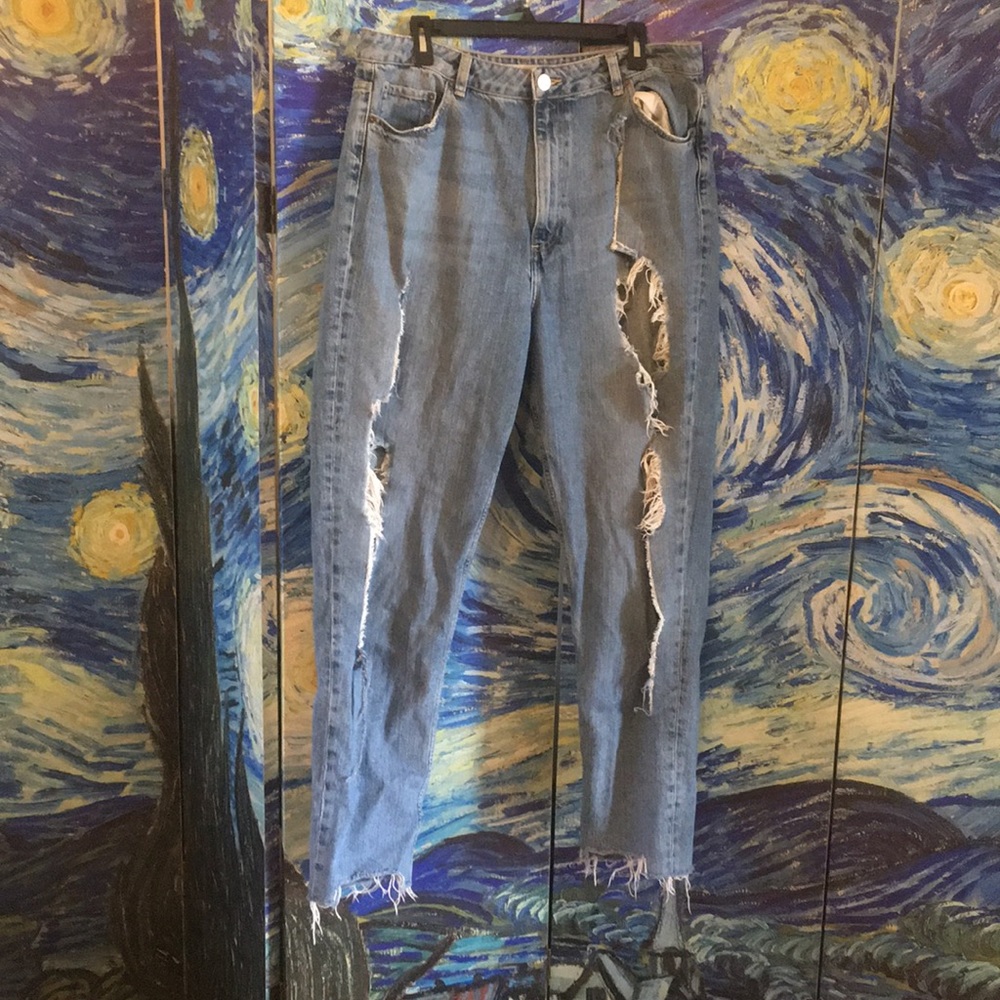 Distressed ASOS mom jeans